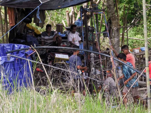 Drilling deep well East Sumba