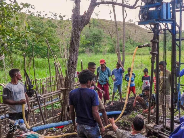 Drilling deep well East Sumba