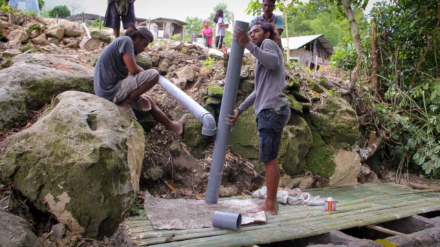 Construction of new sanitation facilities at Ritta, RT 05, Mbinudita Village, East Sumba