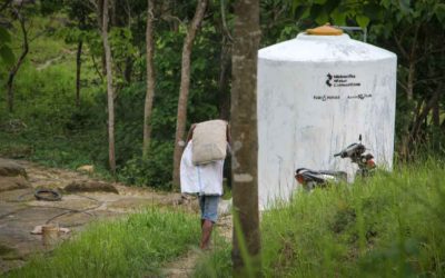 The construction of this 6700 liter water tank is complete