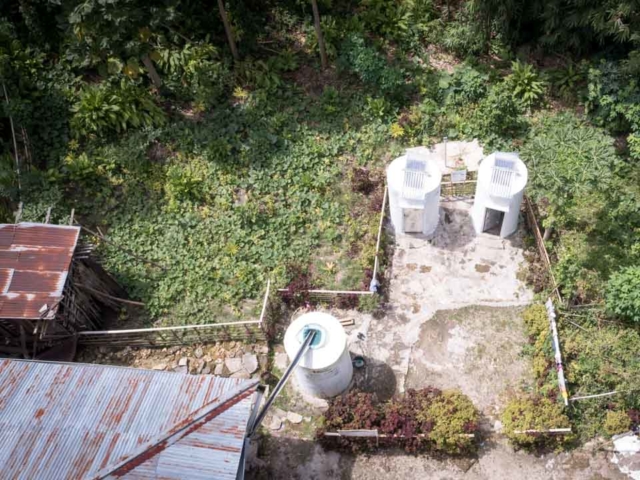 Clean water tanks and healthy sanitation facilities: Examples of constructions we are building in the poorest villages in Indonesia