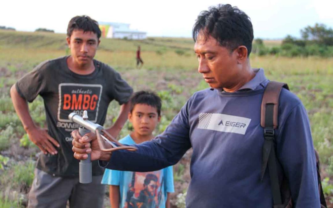 Searching for groundwater in a village in Central Sumba.