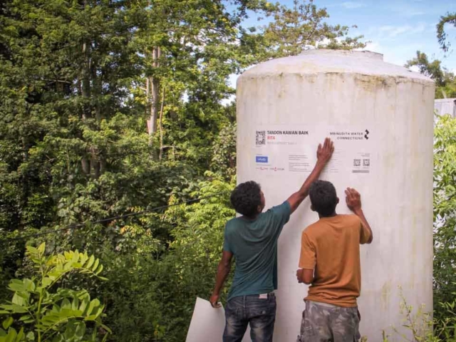 Clean water tanks and healthy sanitation facilities: Examples of constructions we are building in the poorest villages in Indonesia