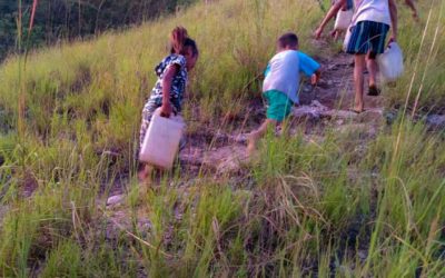 Kids here have to fetch water from the age of five!