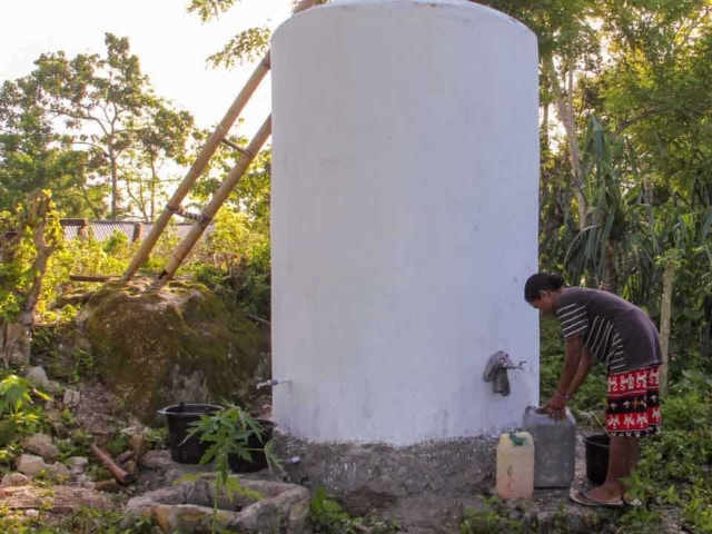 Clean water tanks and healthy sanitation facilities: Examples of constructions we are building in the poorest villages in Indonesia