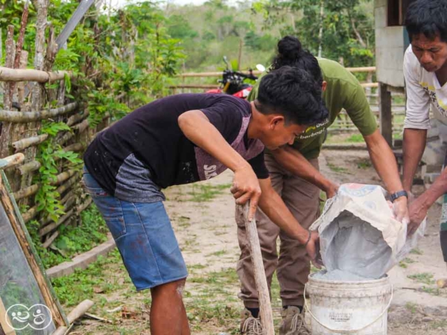 Construction of the first sanitary facilities in the village