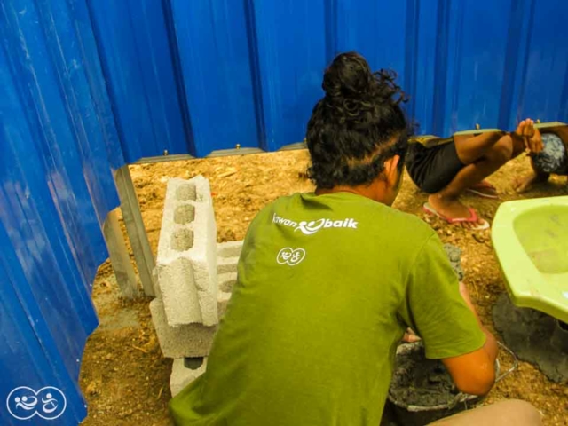 Construction of the first sanitary facilities in the village