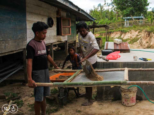 Construction of the first sanitary facilities in the village