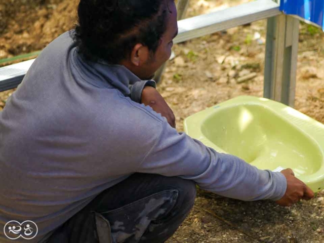 Construction of the first sanitary facilities in the village