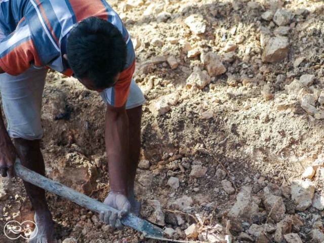 Construction of the first sanitary facilities in the village