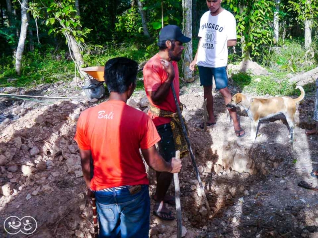 Construction of the first sanitary facilities in the village