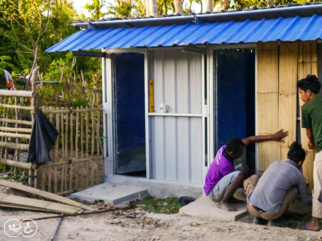 Construction of the first sanitary facilities in the village