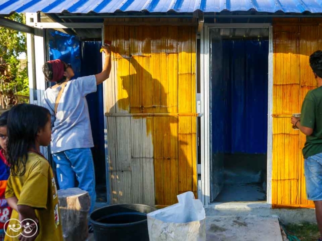 Construction of the first sanitary facilities in the village