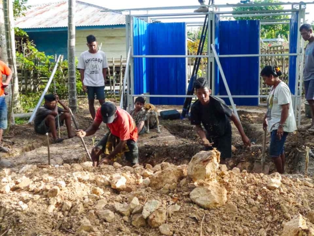 Community efforts and water infrastructure development during Phase III of Laindatang Water Connections in East Sumba.