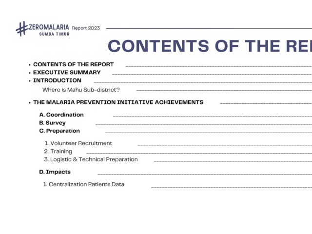 Zero Malaria Program - Activity and work report