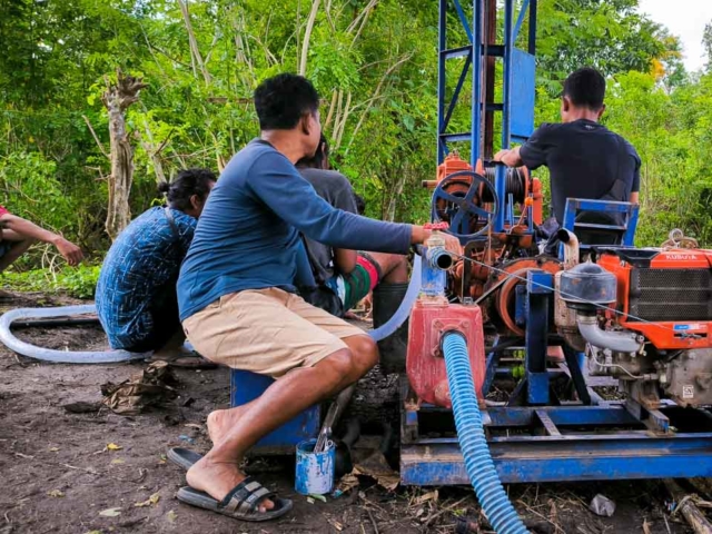 Deep weell drilling in Laindatang