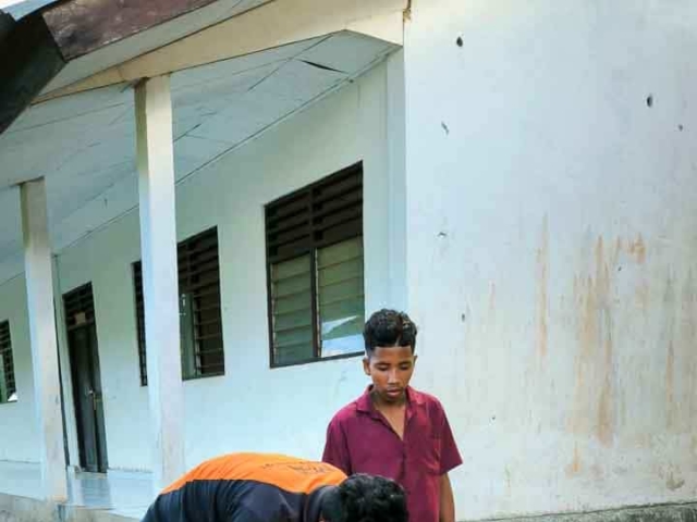 We build 5000-litre ferrocement water tanks in rural areas.