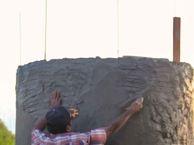 We build 5000-litre ferrocement water tanks in rural areas.