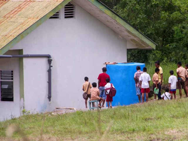 We build 5000-litre ferrocement water tanks in rural areas.