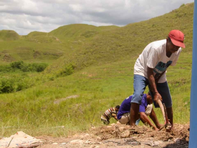 We build 5000-litre ferrocement water tanks in rural areas.