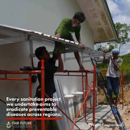 Washing hands to fight infectious diseases.