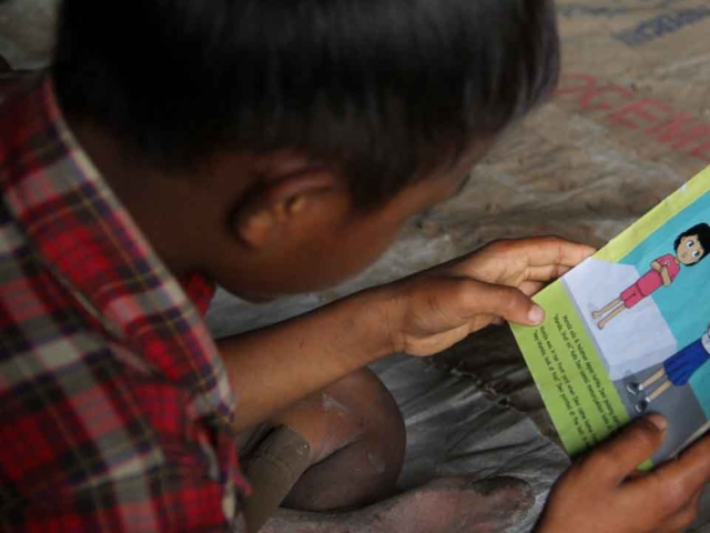 Children Learning in Rural Reading Garden