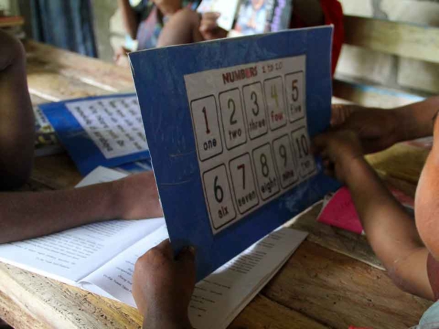 Children Learning in Rural Reading Garden