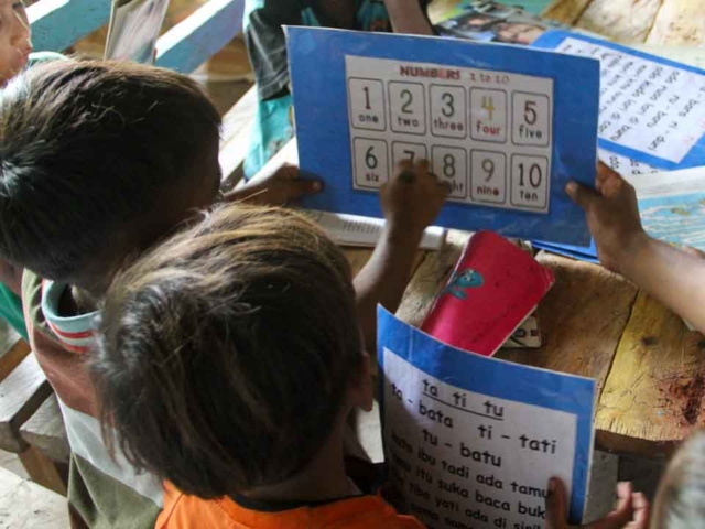 Children Learning in Rural Reading Garden