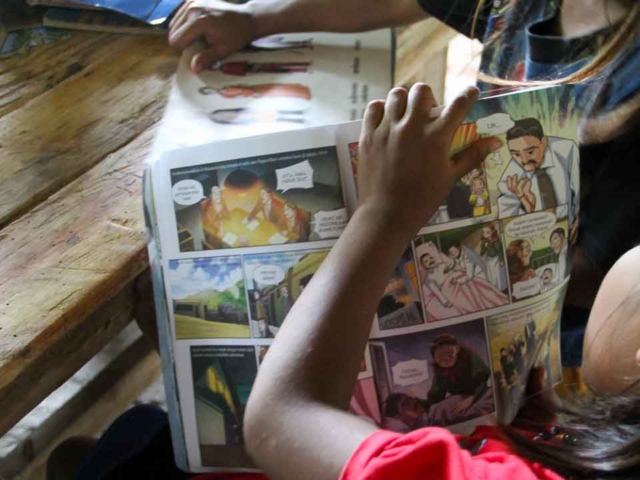 Children Learning in Rural Reading Garden