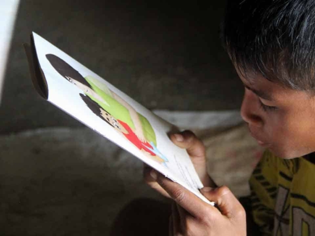 Children Learning in Rural Reading Garden