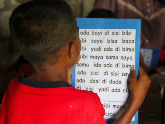 Children Learning in Rural Reading Garden