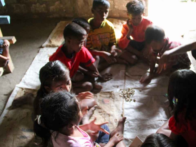 Children Learning in Rural Reading Garden