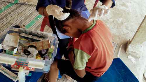 Health agents providing medical care in ultra-rural East Sumba for the Primary Medical Care Program.