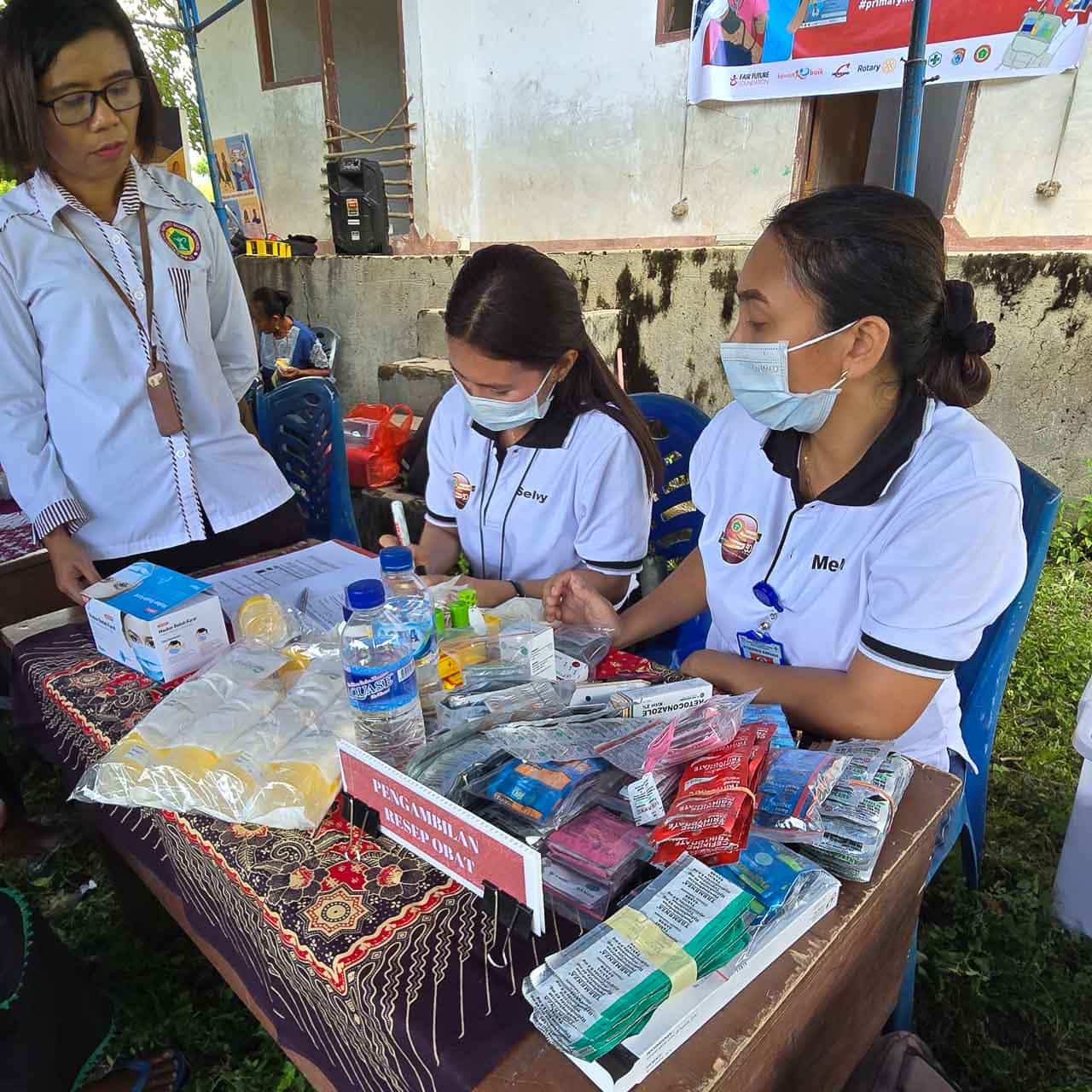 Medical team delivering care, testing and vaccination in a remote community