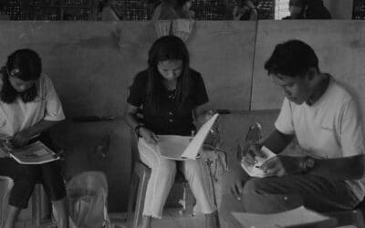 Rural health agents Ruth and Longa restock medications