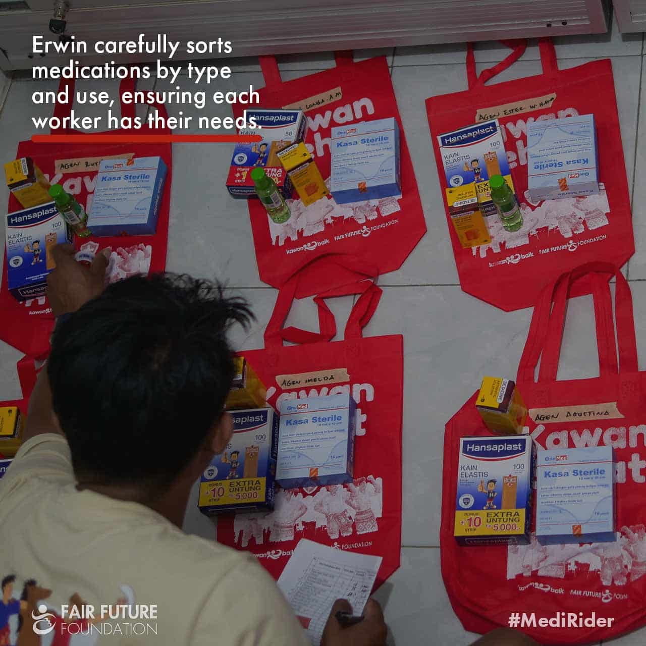 Erwin Prepares and Delivers Medical Backpacks