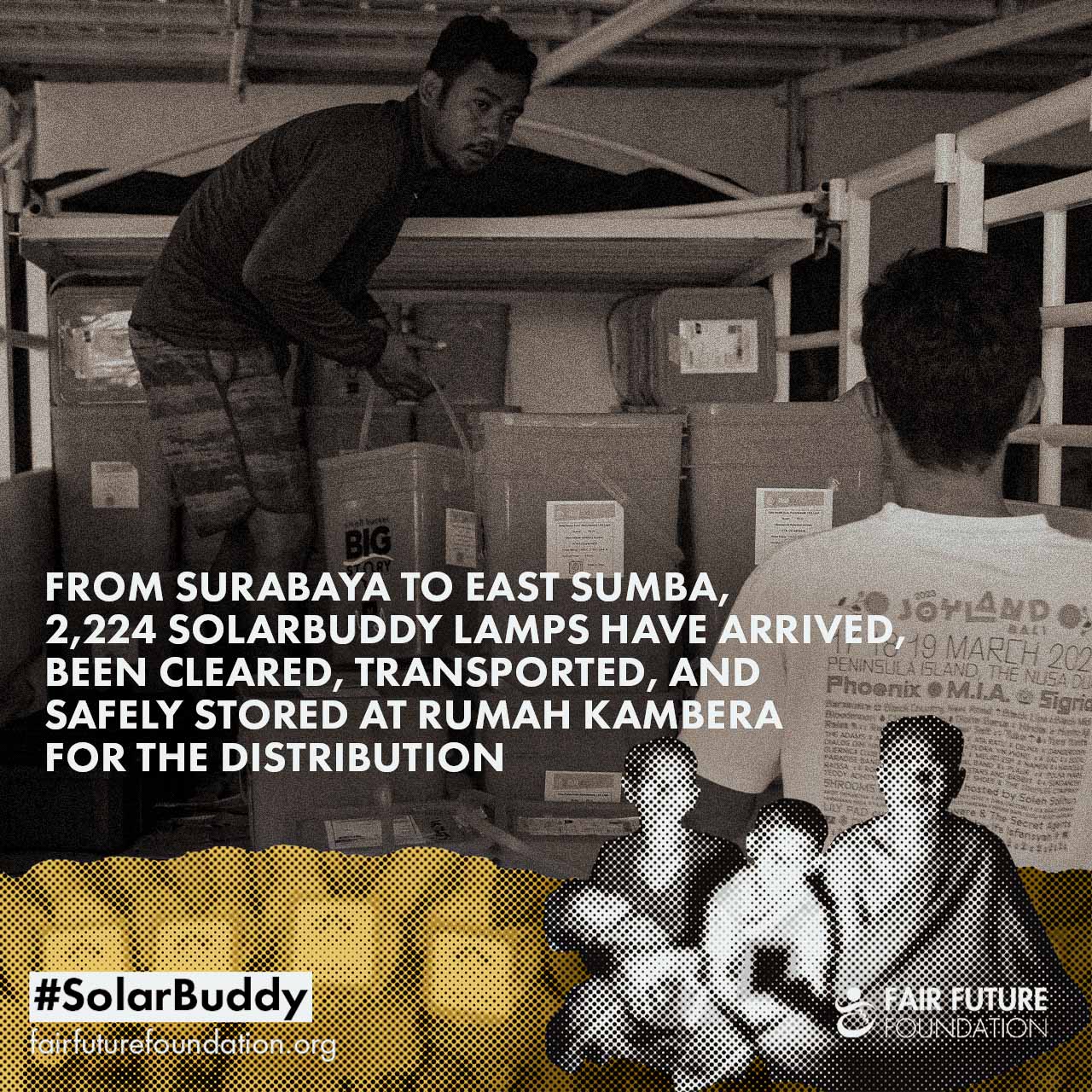 2,224 SolarBuddy Lamps Stored at Rumah Kambera