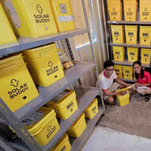 Arrival of SolarBuddy lamps at Fair Future’s Rumah Kambera base