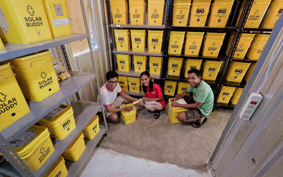 Arrival of SolarBuddy lamps at Fair Future’s Rumah Kambera base