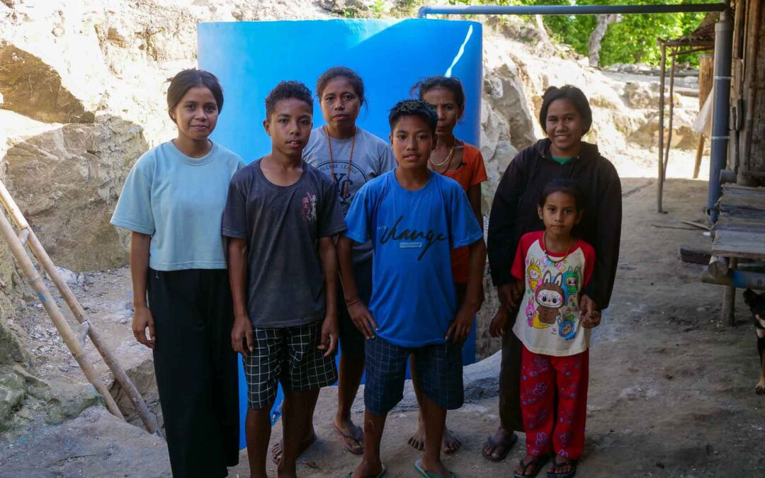 Ferrocement water reservoirs supplying clean water in Hambarita village