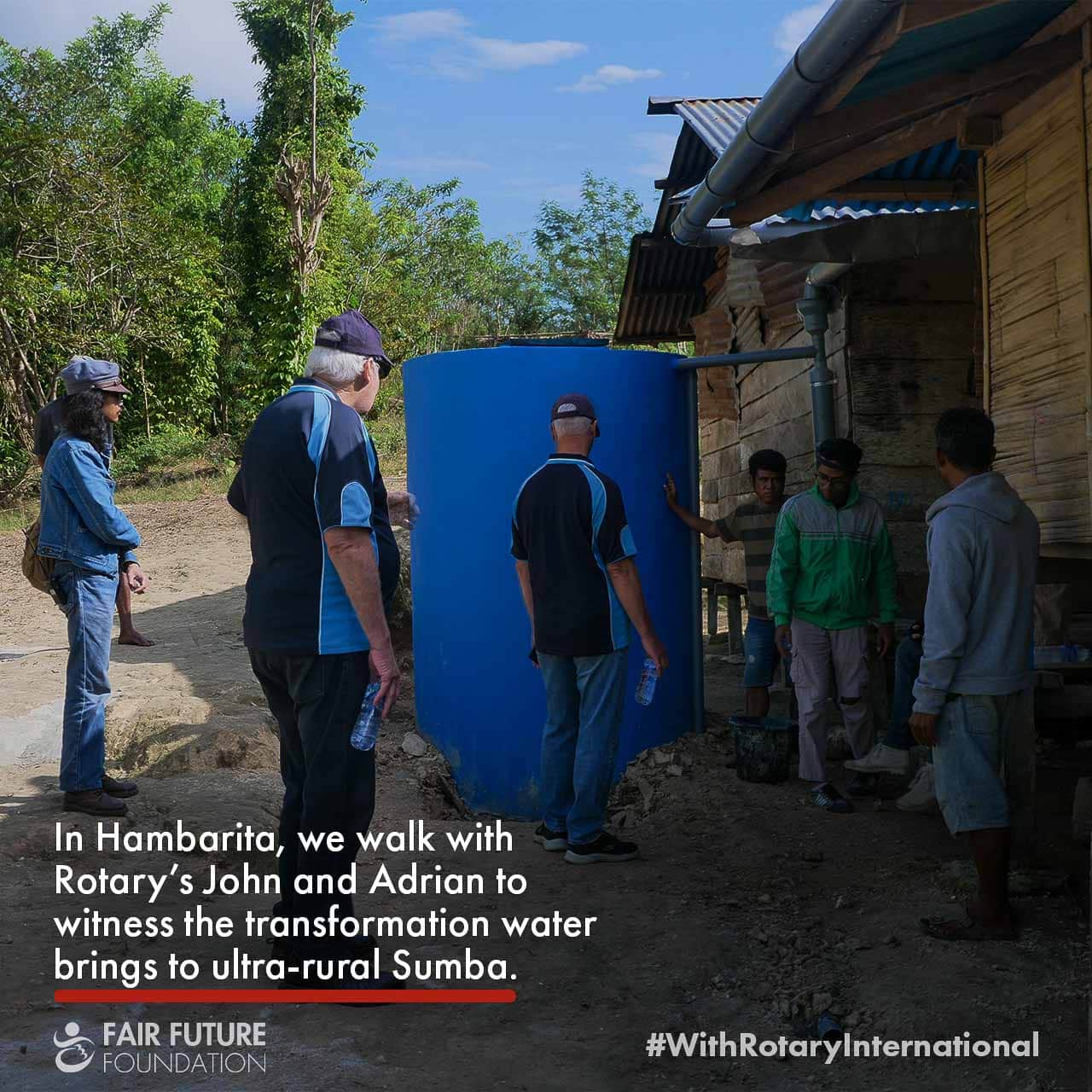 Rotary and Fair Future build water tanks in Hambarita