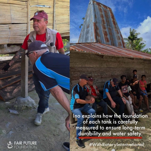 Rotary and Fair Future build water tanks in Hambarita