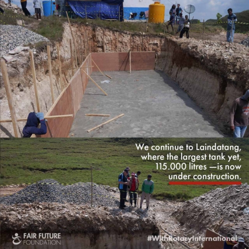 Rotary and Fair Future build water tanks in Hambarita