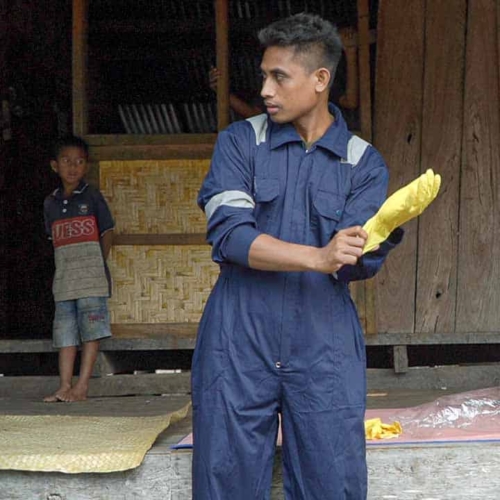 IRS malaria spraying East Sumba