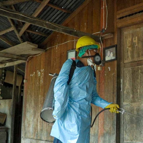 IRS malaria spraying East Sumba