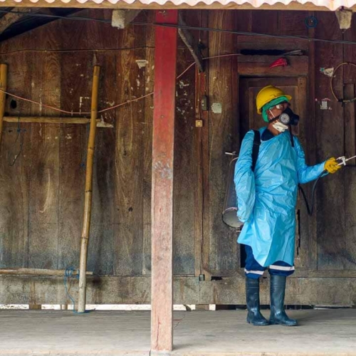 IRS malaria spraying East Sumba