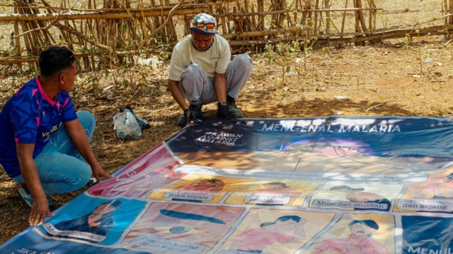 Malaria education billboards East Sumba