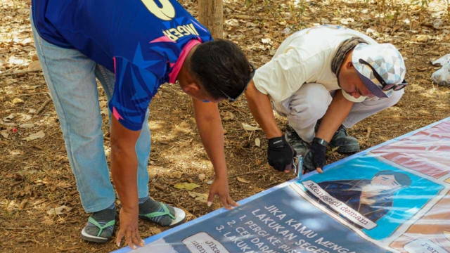 Malaria education billboards East Sumba