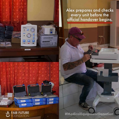 Medical equipment donation at Umbu Rara Meha Hospital