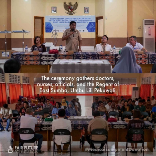 Medical equipment donation at Umbu Rara Meha Hospital